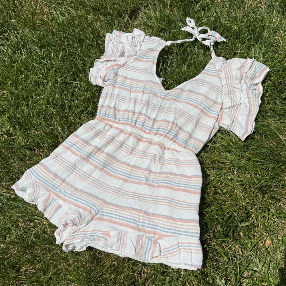 American Eagle Women’s Striped Ruffle Romper